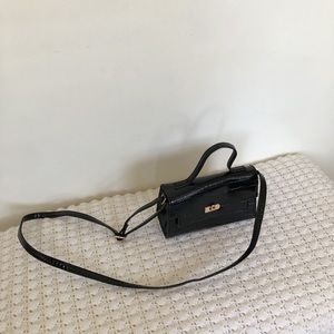 Faux leather sling bag